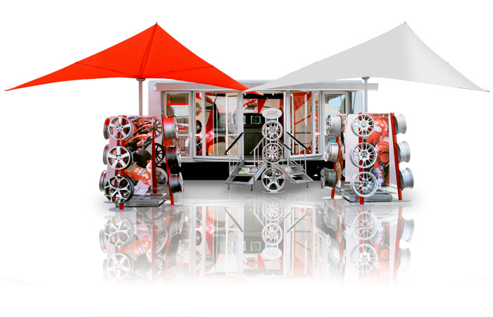 Standbouw Promotiestand Productpromotie Roadshow Tevi