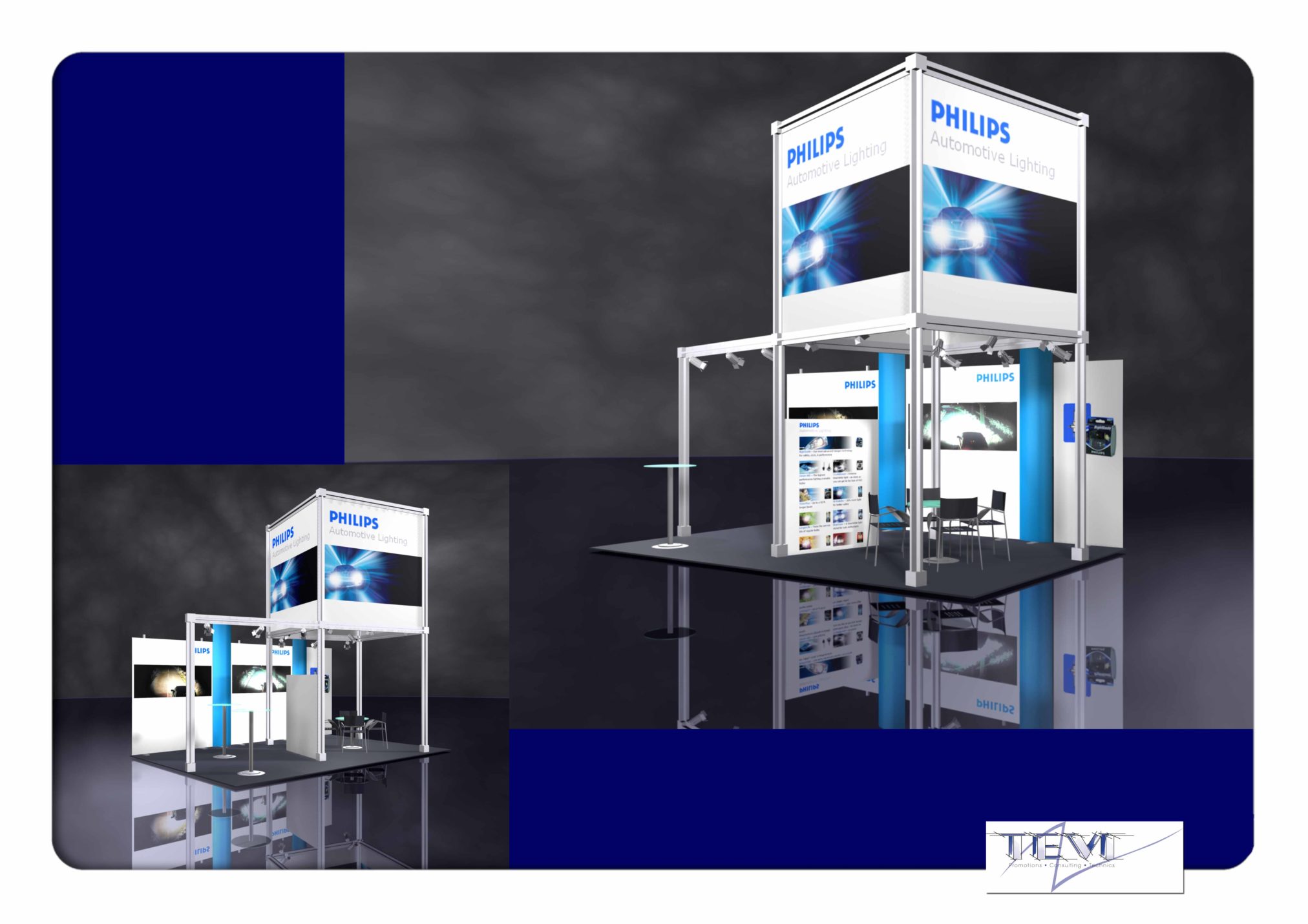 Standbouw Promotiestand Productpromotie Roadshow Tevi